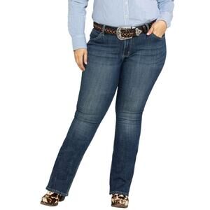WRANGLER Women's BootCut Jeans Blue Dark Wash Size 15 x 32 Western